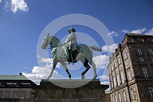 The equestrian statue of king Frederick VII in Copenhagen, Denmark